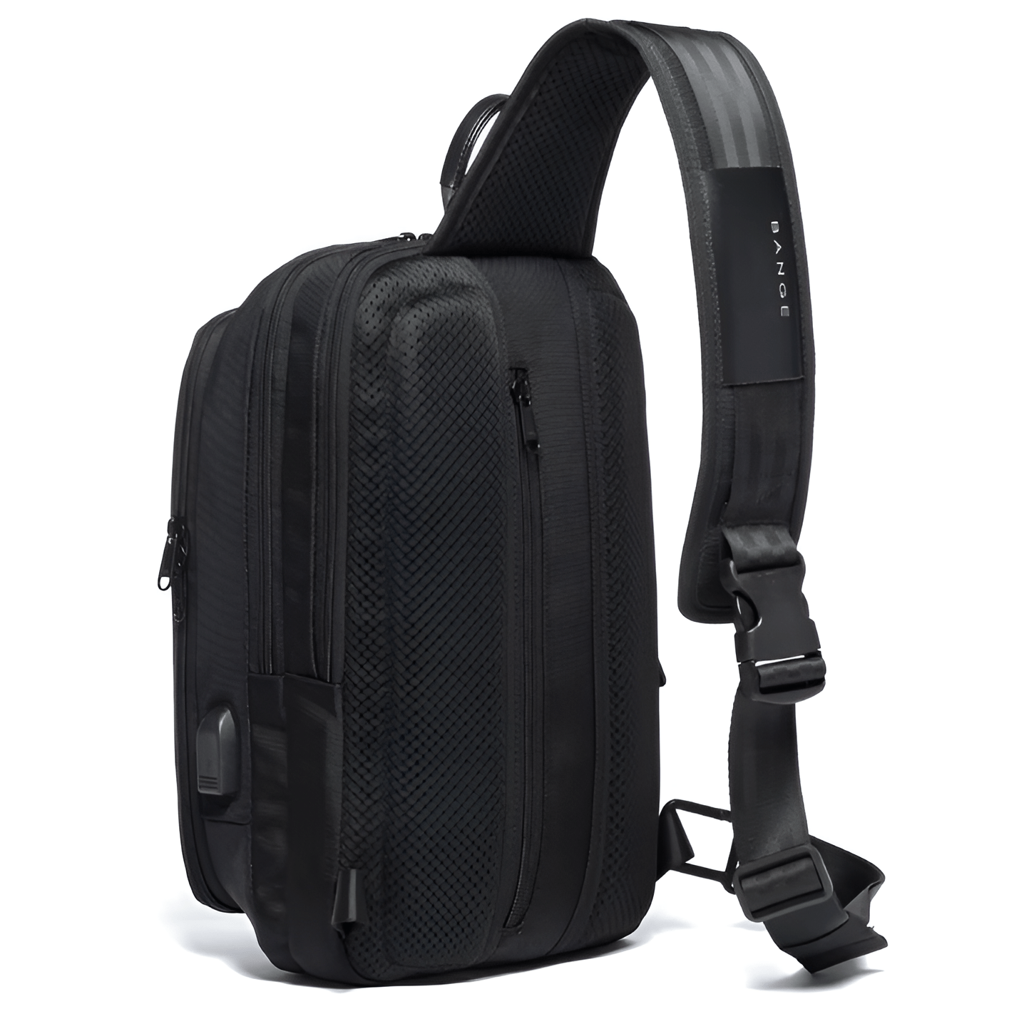 CarryQuest® - Crossbody Borst/Rug Tas - USB Oplaad Functie - Zwart - CarryQuest