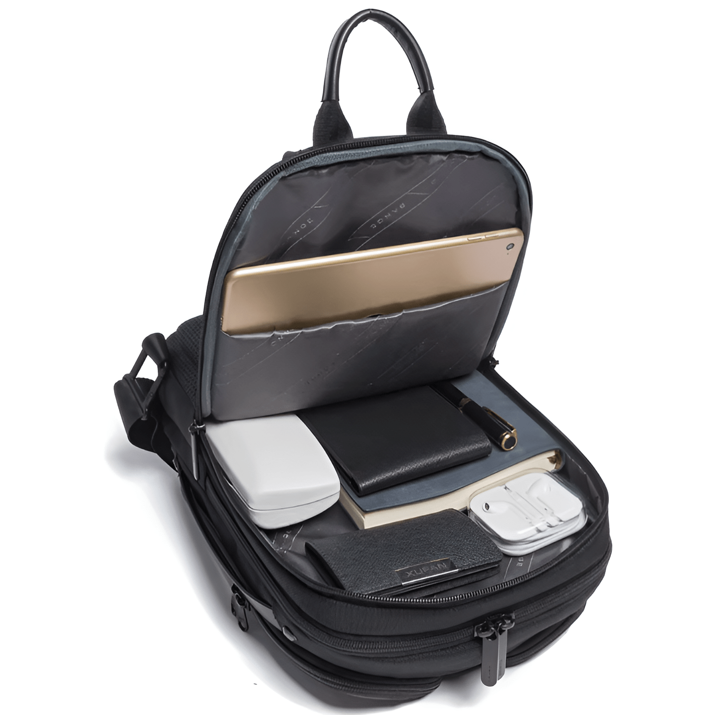 CarryQuest® - Crossbody Borst/Rug Tas - USB Oplaad Functie - Zwart - CarryQuest