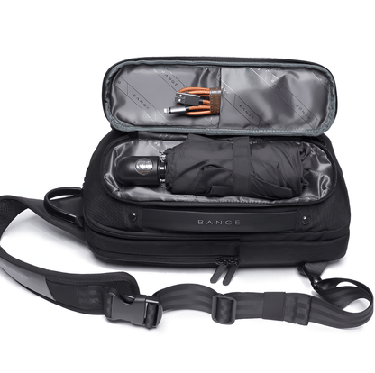 CarryQuest® - Crossbody Borst/Rug Tas - USB Oplaad Functie - Zwart - CarryQuest