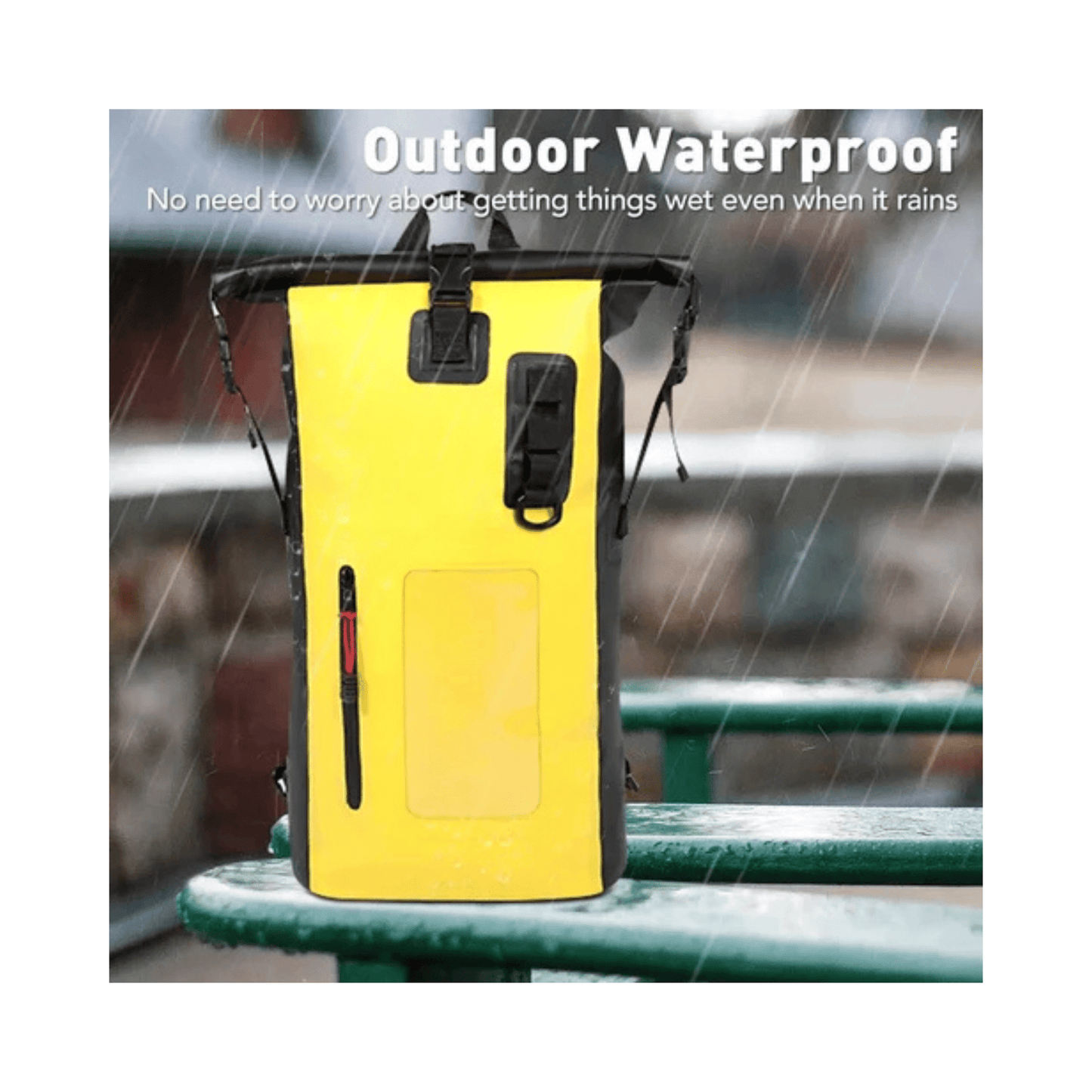 CarryQuest® - Droge Tasrugzak - 30L - Waterdicht PVC 500D - Unisex - Watersport - Geel