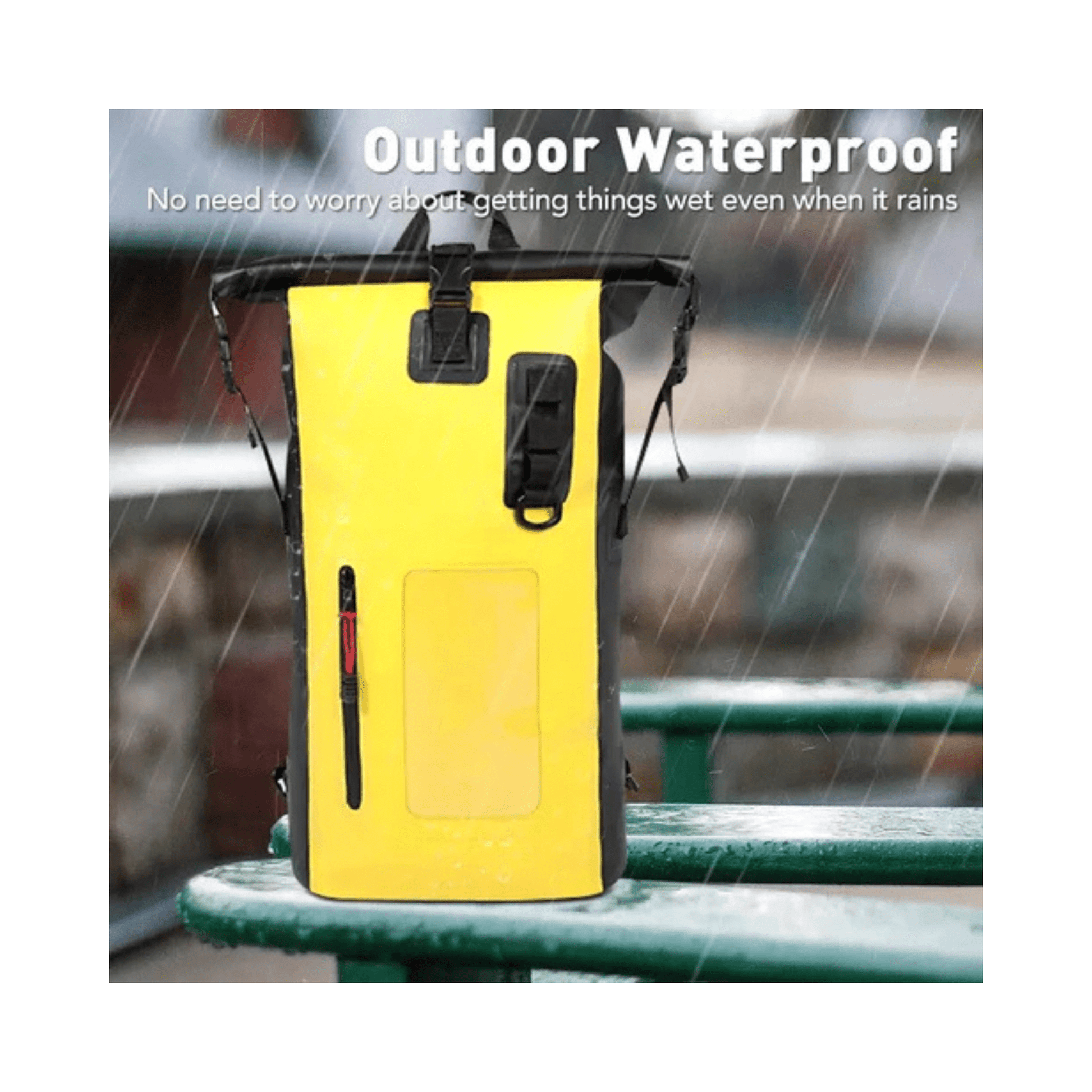 CarryQuest® - Droge Tasrugzak - 30L - Waterdicht PVC 500D - Unisex - Watersport - Geel