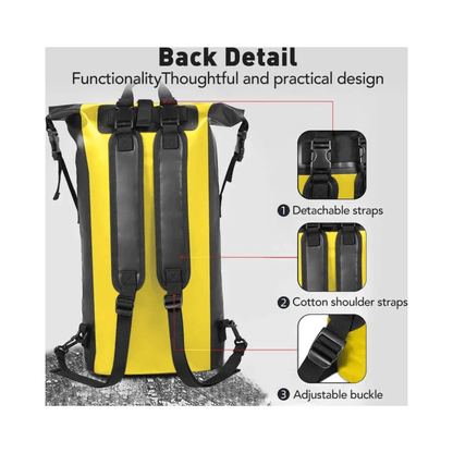 CarryQuest® - Droge Tasrugzak - 30L - Waterdicht PVC 500D - Unisex - Watersport - Geel