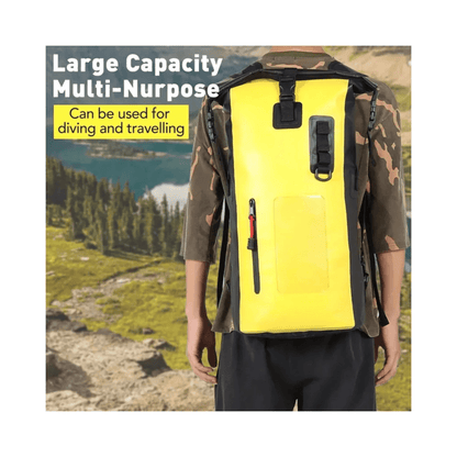 CarryQuest® - Droge Tasrugzak - 30L - Waterdicht PVC 500D - Unisex - Watersport - Geel