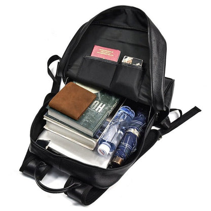 CarryQuest® Echte Leren Casual Rugzak – 42x32x13 cm – Waterdicht – Laptopvak 15,6" – Stijlvol & PraktischCarryQuest®simpleNiet Klaar