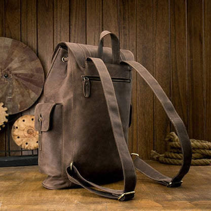 CarryQuest® Echte Leren Koehuid Rugzak – Vintage Stijl – Waterdicht en Ruim 36 - 55LCarryQuest®simpleNiet Klaar