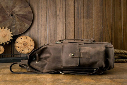 CarryQuest® Echte Leren Koehuid Rugzak – Vintage Stijl – Waterdicht en Ruim 36 - 55LCarryQuest®simpleNiet Klaar