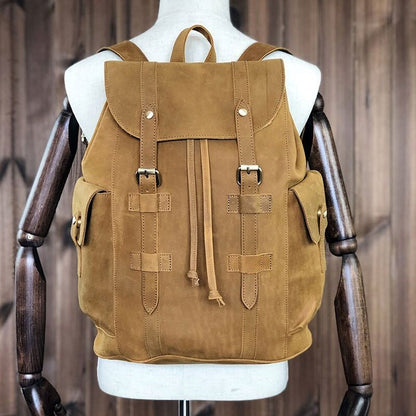 CarryQuest® Echte Leren Koehuid Rugzak – Vintage Stijl – Waterdicht en Ruim 36 - 55LCarryQuest®simpleNiet Klaar