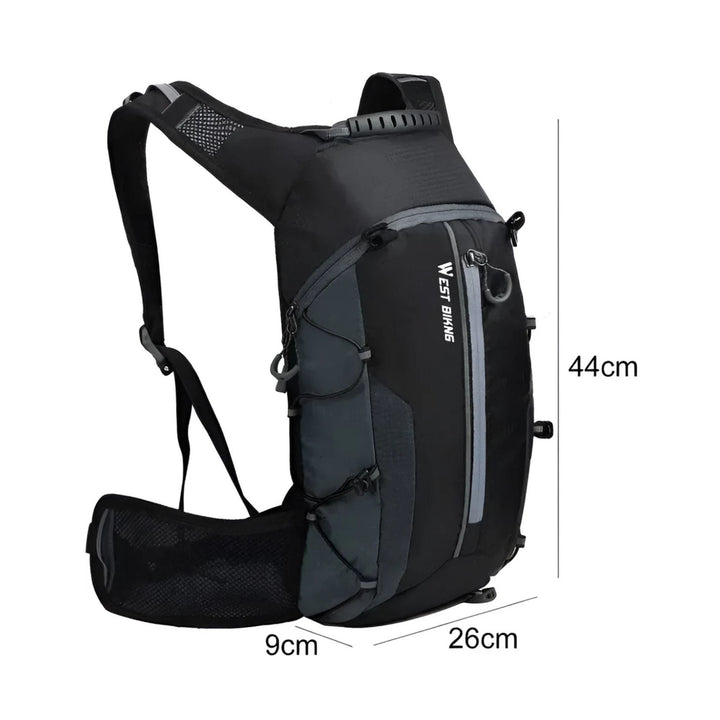 CarryQuest® - Fietsrugzak 16L - Opvouwbaar - Waterzak 2L - Outdoor Sport - Wandelrugzak - Grijs