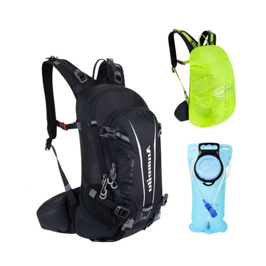 CarryQuest® - Fietsrugzak Schoudertas 20L + 2L Water Bag - Hiking Rugzak - Wandelen - Zwart