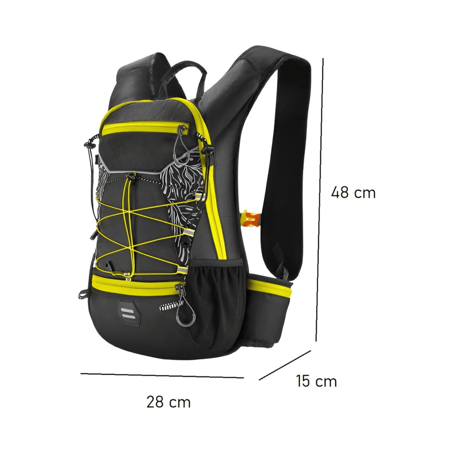 CarryQuest® - Fietsrugzak - Ultralicht 16L Backpack - 1.5L Clip TPU Water Bag - Waterbestendig - Geel