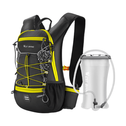 CarryQuest® - Fietsrugzak - Ultralicht 16L Backpack - 1.5L Clip TPU Water Bag - Waterbestendig - Geel