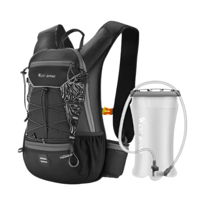 CarryQuest® - Fietsrugzak - Ultralicht 16L Backpack - 1.5L Clip TPU Water Bag - Waterbestendig - Grijs