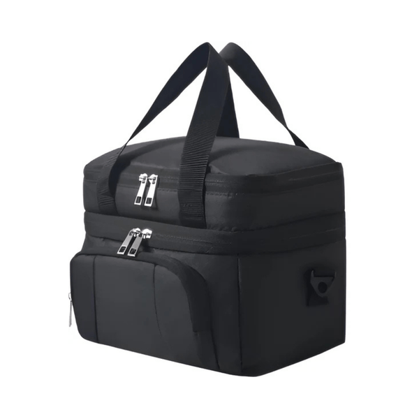 CarryQuest® - Geïsoleerde Lunchtas - Dubbel Compartiment + 8 Uur Isolatie - Thermische Lunchbox - Zwart