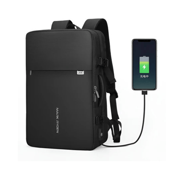 CarryQuest® - Grote Herenrugzak 40L - Laptopvak 17,3" - USB - Laptop Rugzak - Zwart