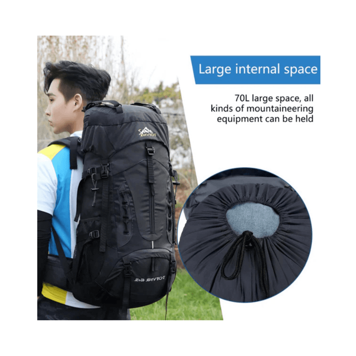 CarryQuest® - Grote Lichtgewicht Nylon Hiking - Voor - Donker Blauw