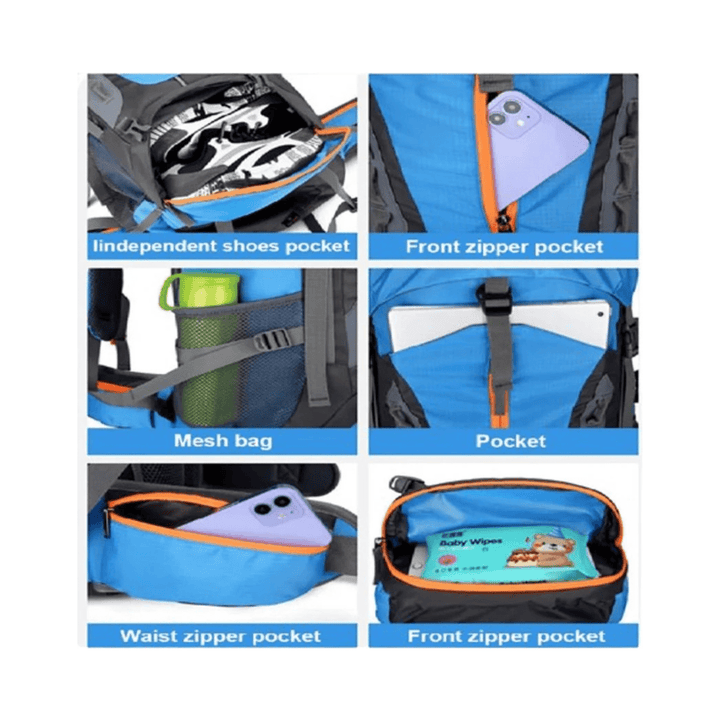 CarryQuest® - Grote Lichtgewicht Nylon Hiking - Voor - Oranje