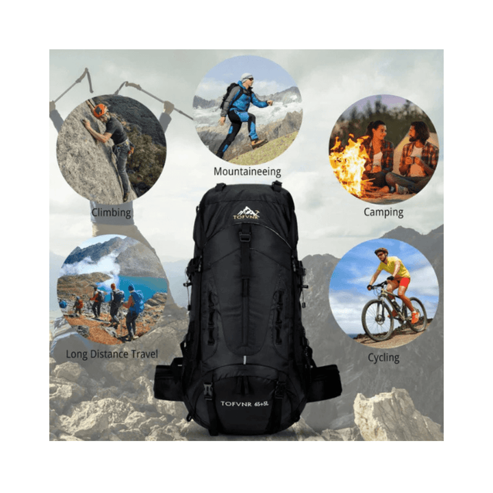 CarryQuest® - Grote Lichtgewicht Nylon Hiking - Voor - Zwart