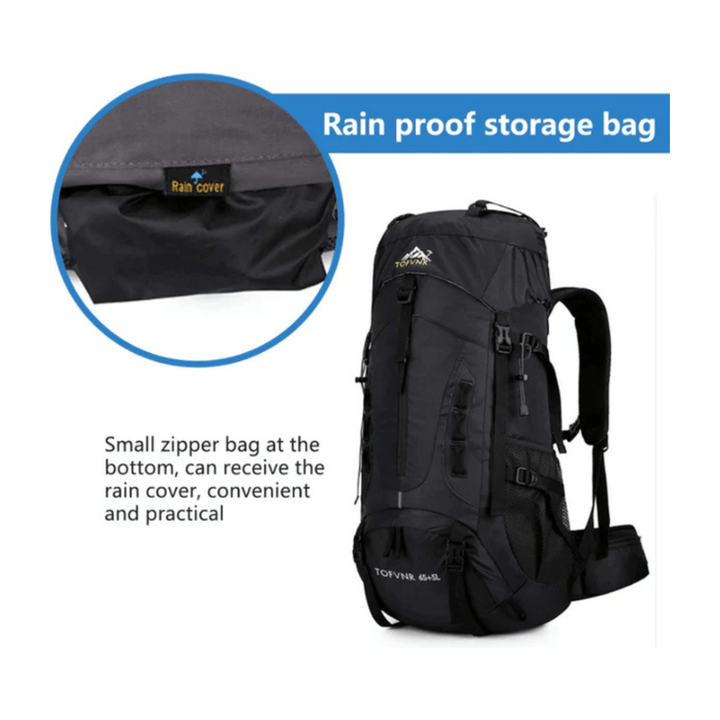 CarryQuest® - Grote Lichtgewicht Nylon Hiking - Voor - Zwart