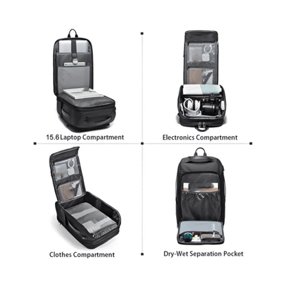 CarryQuest® - Heren Laptop Reistas 15.6" - Anti - Diefstal & Waterbestendig - USB - ZwartCarryQuestsimple