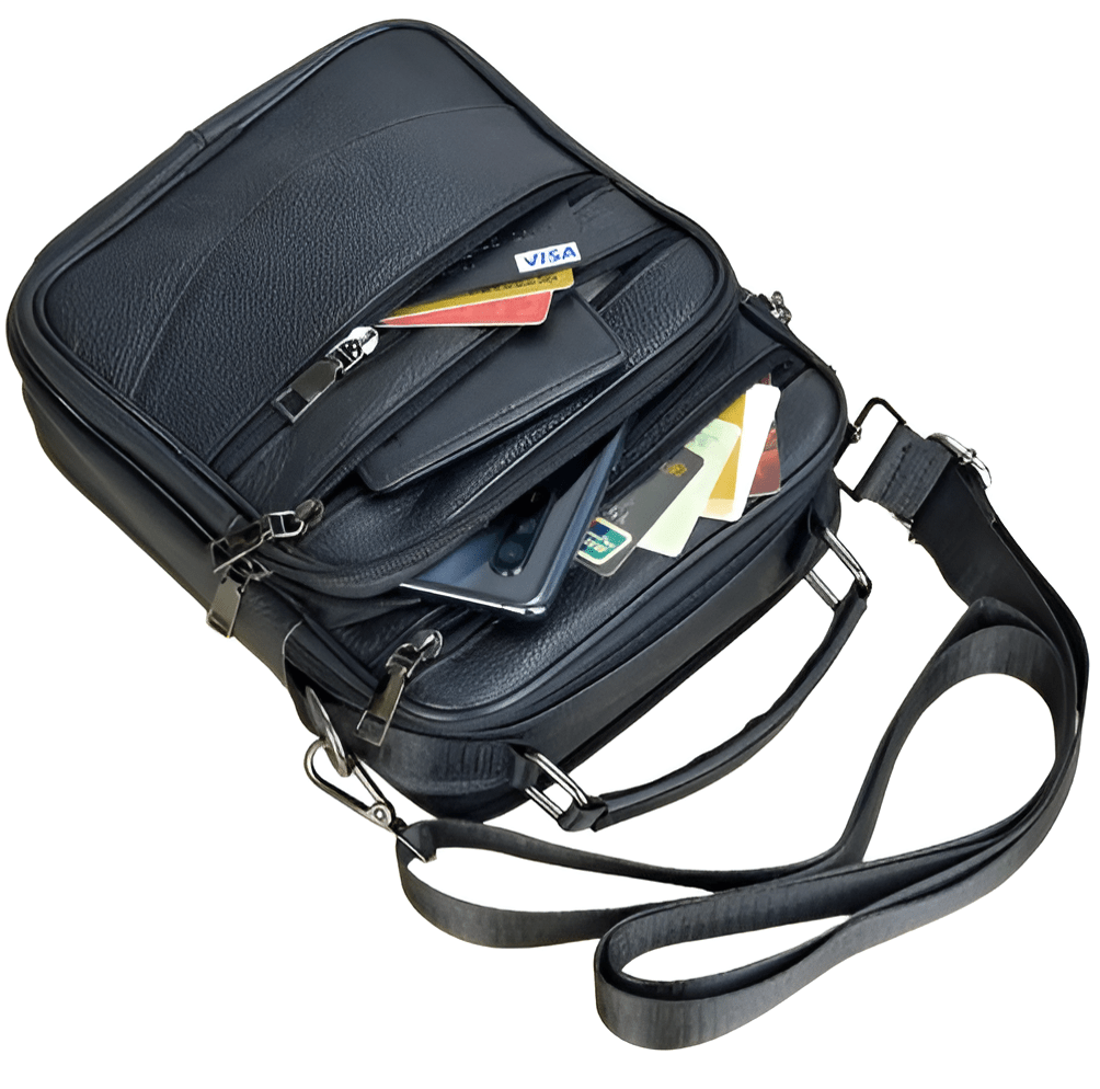 Carryquest® - Heren Lederen Schoudertas - Handtassen - Tablet - Crossbody - 3 kleurenCarryQuest