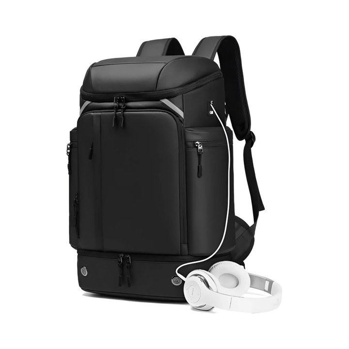 CarryQuest® - Heren Reistas Rugzak - 50L Capaciteit + USB - Laptoprugzak - Zwart