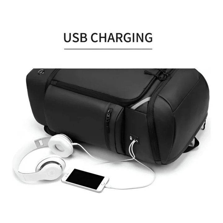 CarryQuest® - Heren Reistas Rugzak - 50L Capaciteit + USB - Laptoprugzak - Zwart