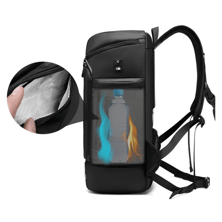 CarryQuest® - Heren Reistas Rugzak - 50L Capaciteit + USB - Laptoprugzak - Zwart