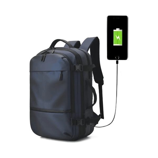 CarryQuest® - Heren Rugzak - Laptop + USB - Capaciteit - Grijs