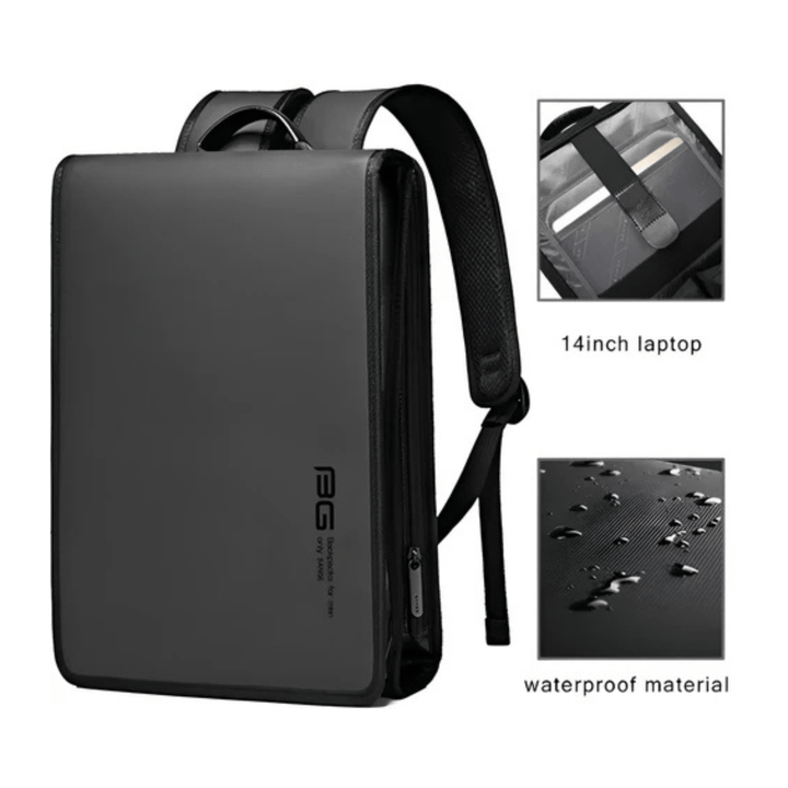 CarryQuest® - Heren Rugzak - Waterdicht + Laptopvak 14.1" - Laptop Rgzak - Zwart