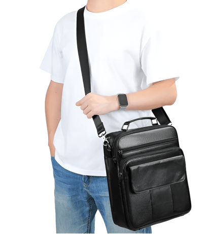 Carryquest® - Heren Schoudertas - 13Inch Laptop Handtassen - Crossbody messenger - Echt leer - 3 kleurenCarryQuest