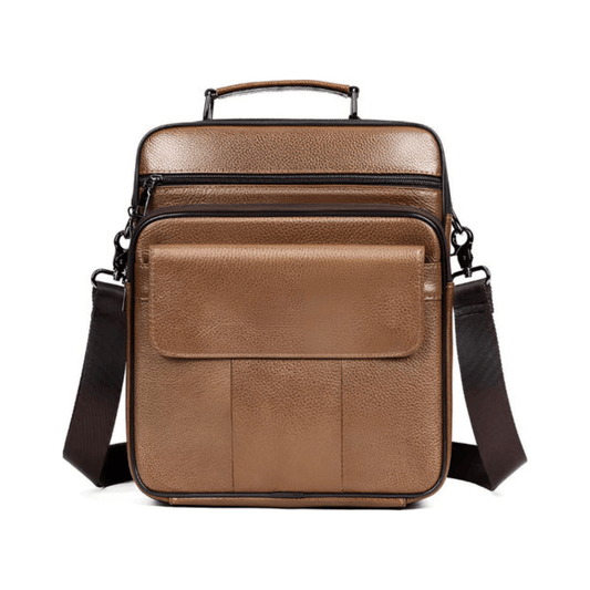 CarryQuest® - Heren Schoudertas - Casual crossbody messenger van leer - BruinCarryQuestsimple