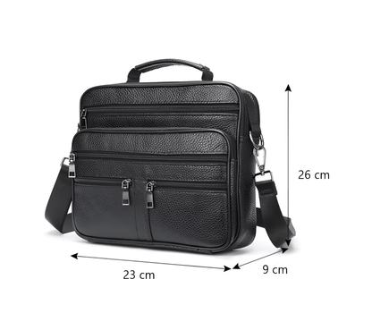 CarryQuest® - Heren Schoudertas - Echt Rundleder - Grote Rits Messenger Bag - 5 kleuren