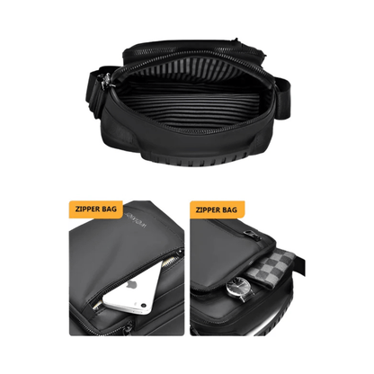 CarryQuest® - Heren Schoudertas - Waterdicht Crossbody Tas - Handtas - PU Leer - ZwartCarryQuestsimple