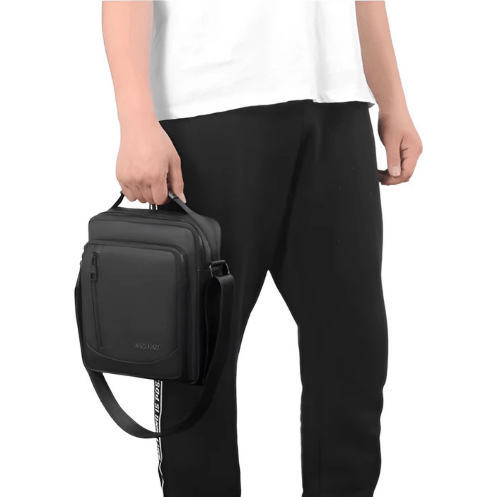 CarryQuest® - Heren Schoudertas - Waterdicht Crossbody Tas - Handtas - PU Leer - ZwartCarryQuestsimple