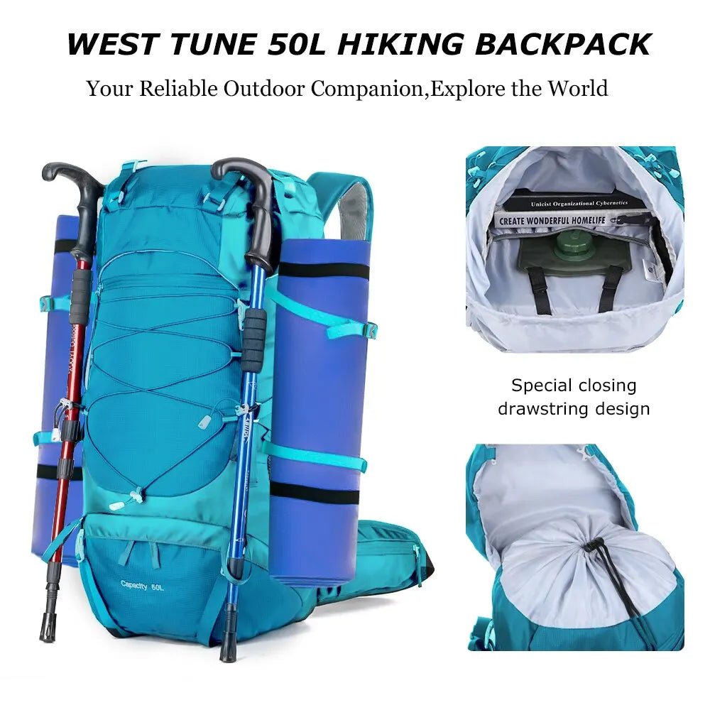 CarryQuest® - Hiking Rugzak 50L – Waterdicht – 4 Kleuren - CarryQuest