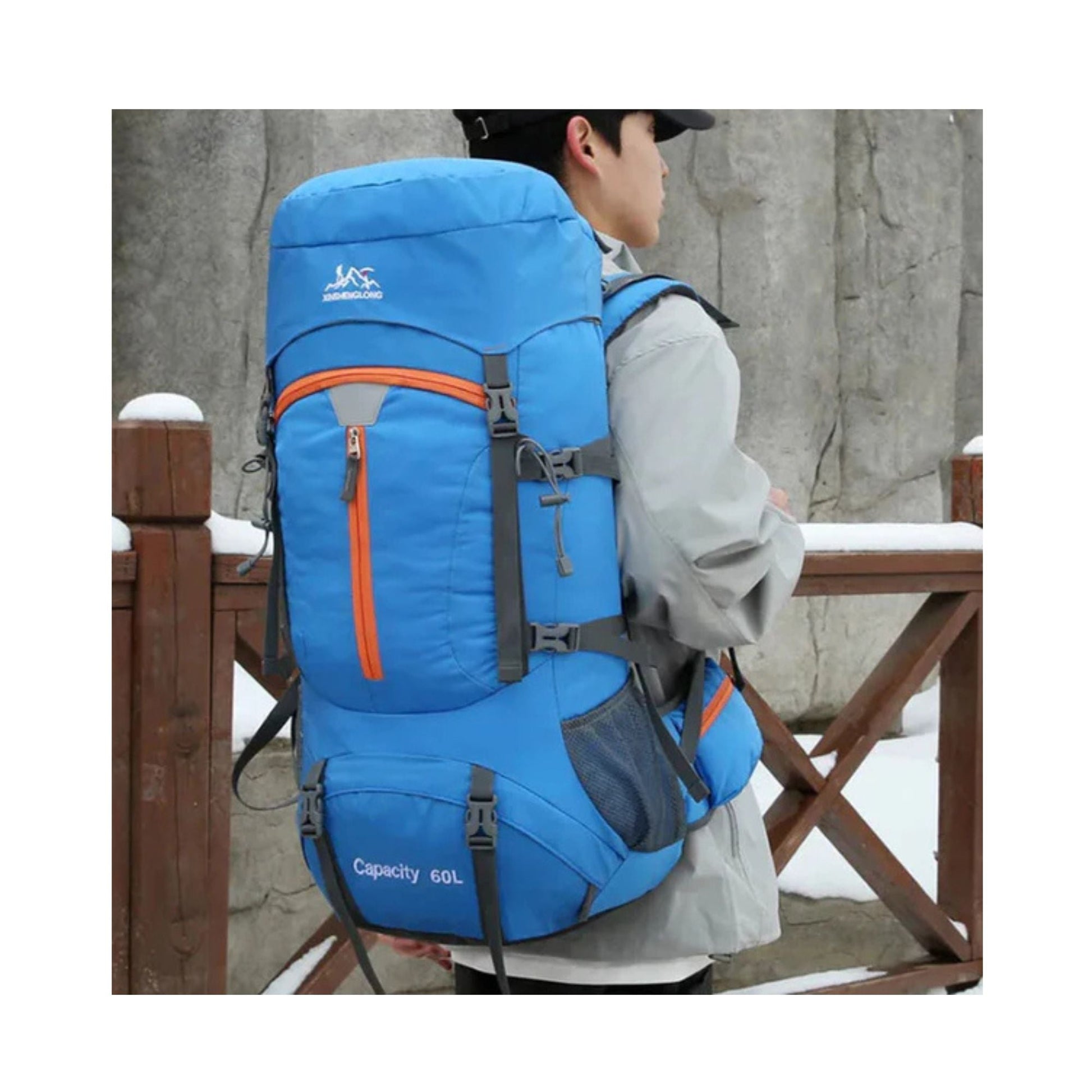CarryQuest® - Hiking - rugzak 60L - Klimmen - Wandelen - Kamperen - Rugzak met Regenhoes - BlauwCarryQuestsimple