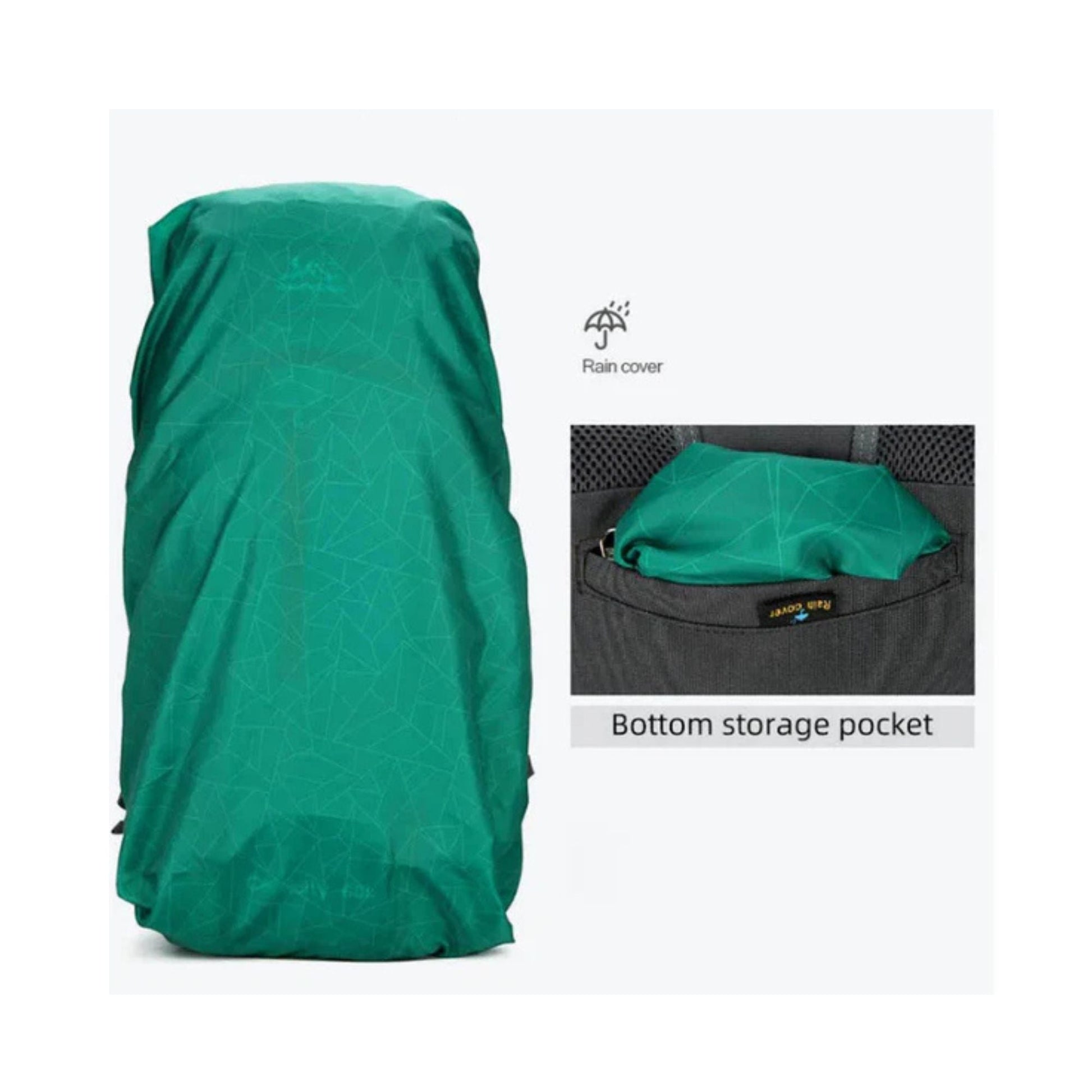 CarryQuest® - Hiking - rugzak 60L - Klimmen - Wandelen - Kamperen - Rugzak met Regenhoes - GroenCarryQuestsimple