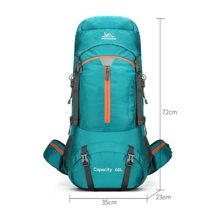 CarryQuest® - Hiking - rugzak 60L - Klimmen - Wandelen - Kamperen - Rugzak met Regenhoes - Groen