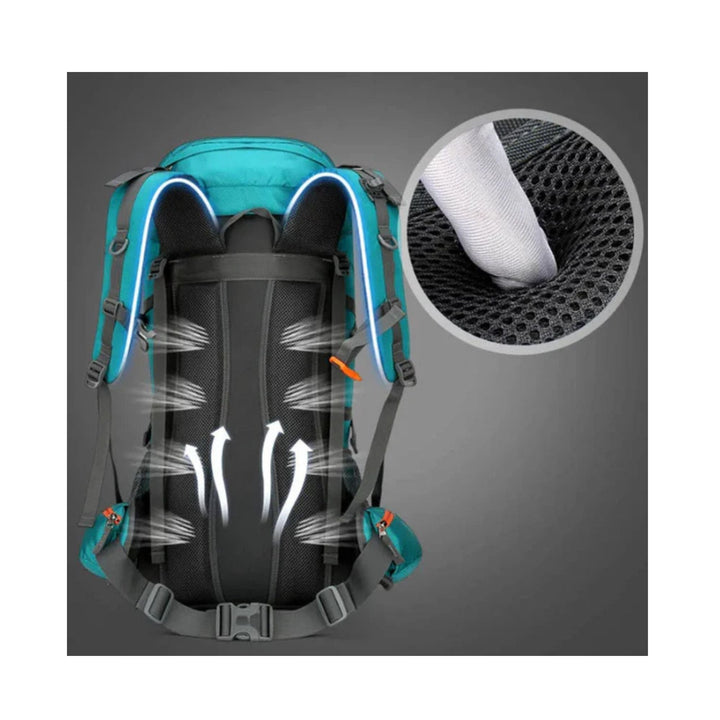 CarryQuest® - Hiking - rugzak 60L - Klimmen - Wandelen - Kamperen - Rugzak met Regenhoes - Groen