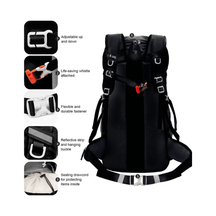 CarryQuest® - hiking/Wandel Rugzak - en Ademend - Duurzaam en Lichtgewicht - Blauw