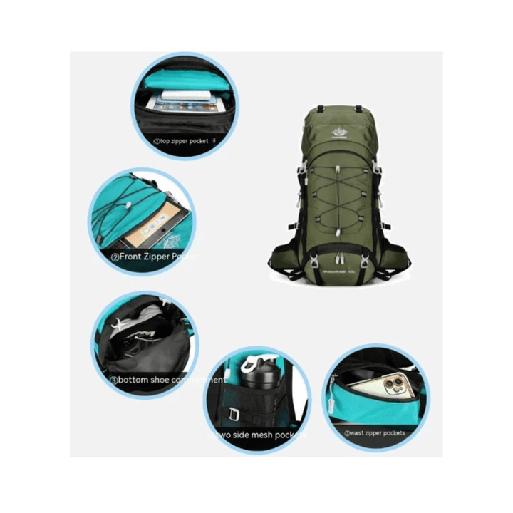 CarryQuest® - Hydratatie rugzak - Schoen - 65L - Groen