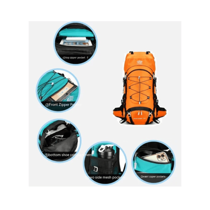 CarryQuest® - Hydratatie rugzak - Schoen - 65L - Oranje