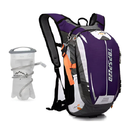 CarryQuest® - Hydratatie Rugzak voor Fietsen - 18L Volume + 2L Waterzak - Waterdicht Nylon - Wandelrugzak - Paars