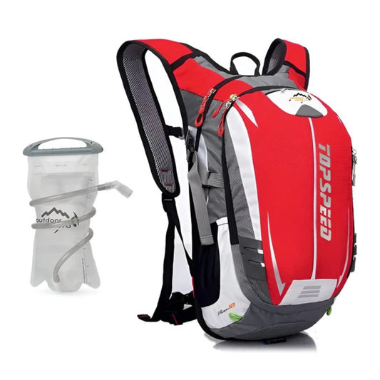CarryQuest® - Hydratatie Rugzak voor Fietsen - 18L Volume + 2L Waterzak - Waterdicht Nylon - Wandelrugzak - Rood