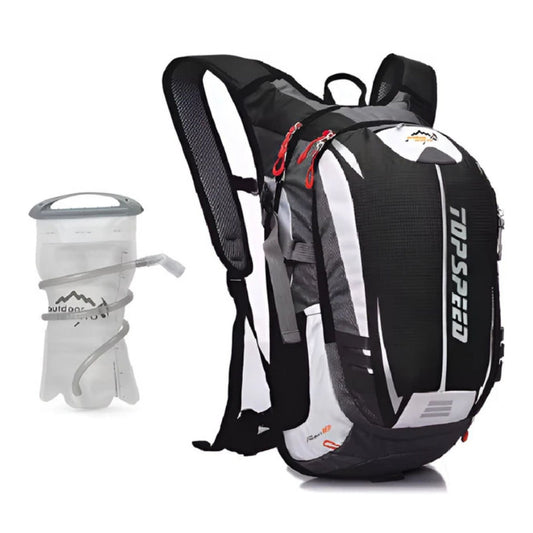 CarryQuest® - Hydratatie Rugzak voor Fietsen - 18L Volume + 2L Waterzak - Waterdicht Nylon - Wandelrugzak - Zwart