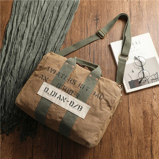 CarryQuest® Khaki Canvas Heren Pilot Bag - 50cm x 33cm x 21cm - Duurzaam & StijlvolCarryQuestReis - /Weekendtas03