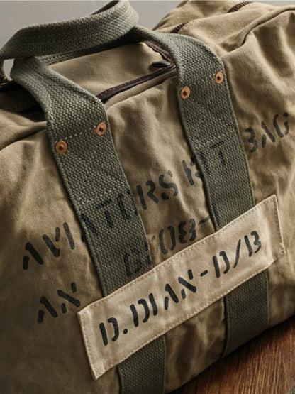 CarryQuest® Khaki Canvas Heren Pilot Bag - 50cm x 33cm x 21cm - Duurzaam & StijlvolCarryQuestReis - /Weekendtas03