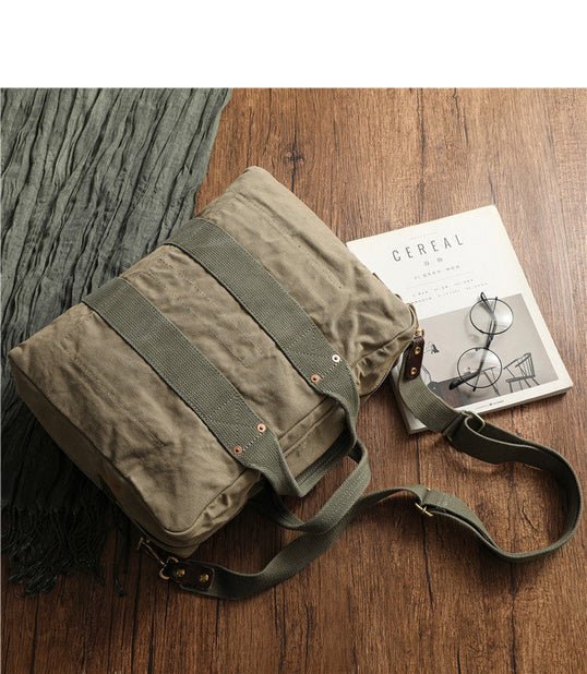 CarryQuest® Khaki Canvas Heren Pilot Bag - 50cm x 33cm x 21cm - Duurzaam & StijlvolCarryQuestReis - /Weekendtas03