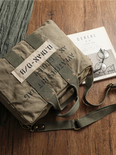 CarryQuest® Khaki Canvas Heren Pilot Bag - 50cm x 33cm x 21cm - Duurzaam & StijlvolCarryQuestReis - /Weekendtas03