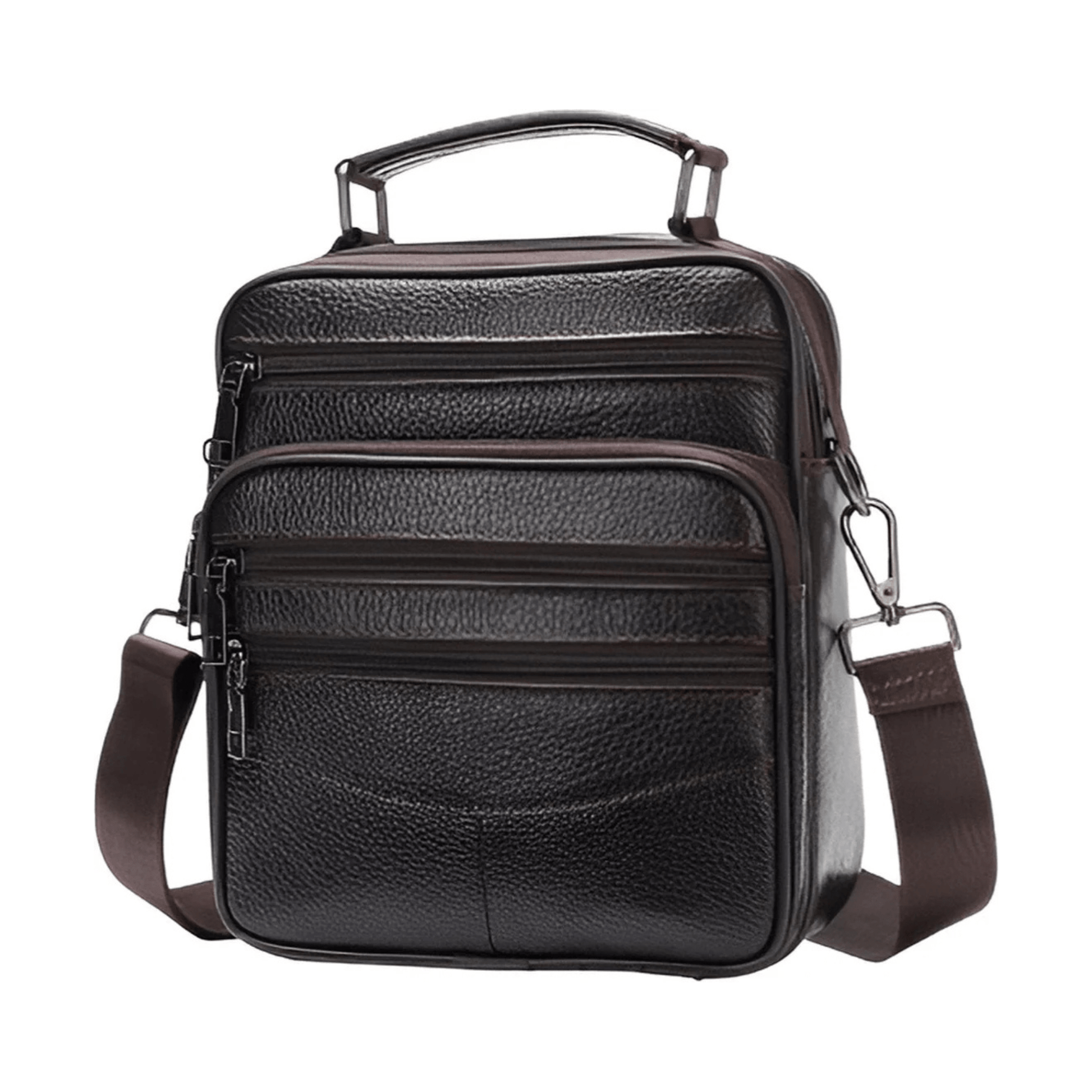 CarryQuest® - Koehuid Schoudertas Heren - Handtassen - Crossbody Tas - KoffieCarryQuestsimple